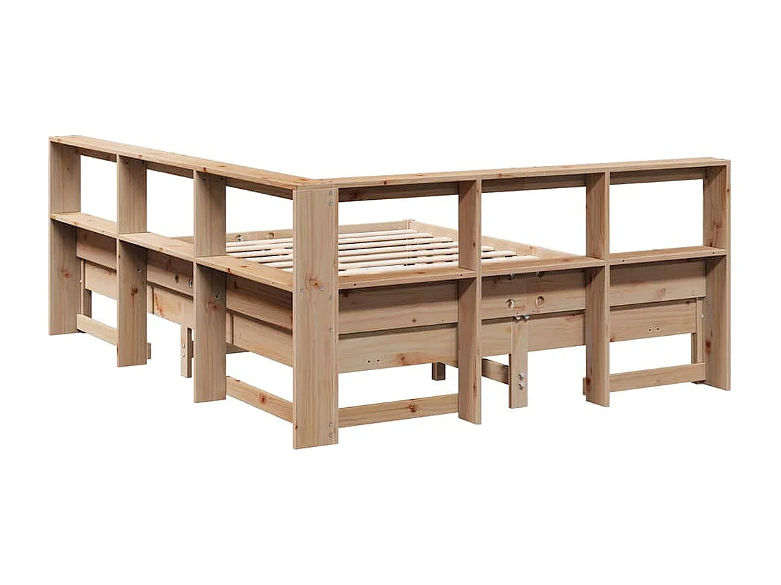 Cama com estante sem colchão 150x200 cm pinho maciço