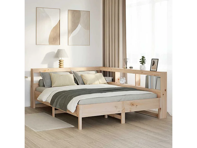 Cama com estante sem colchão 150x200 cm pinho maciço