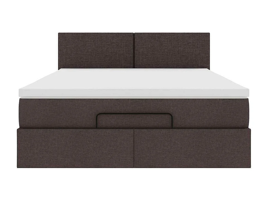 Ottoman bed met matras en LED's 140x200cm stof donkerbruin