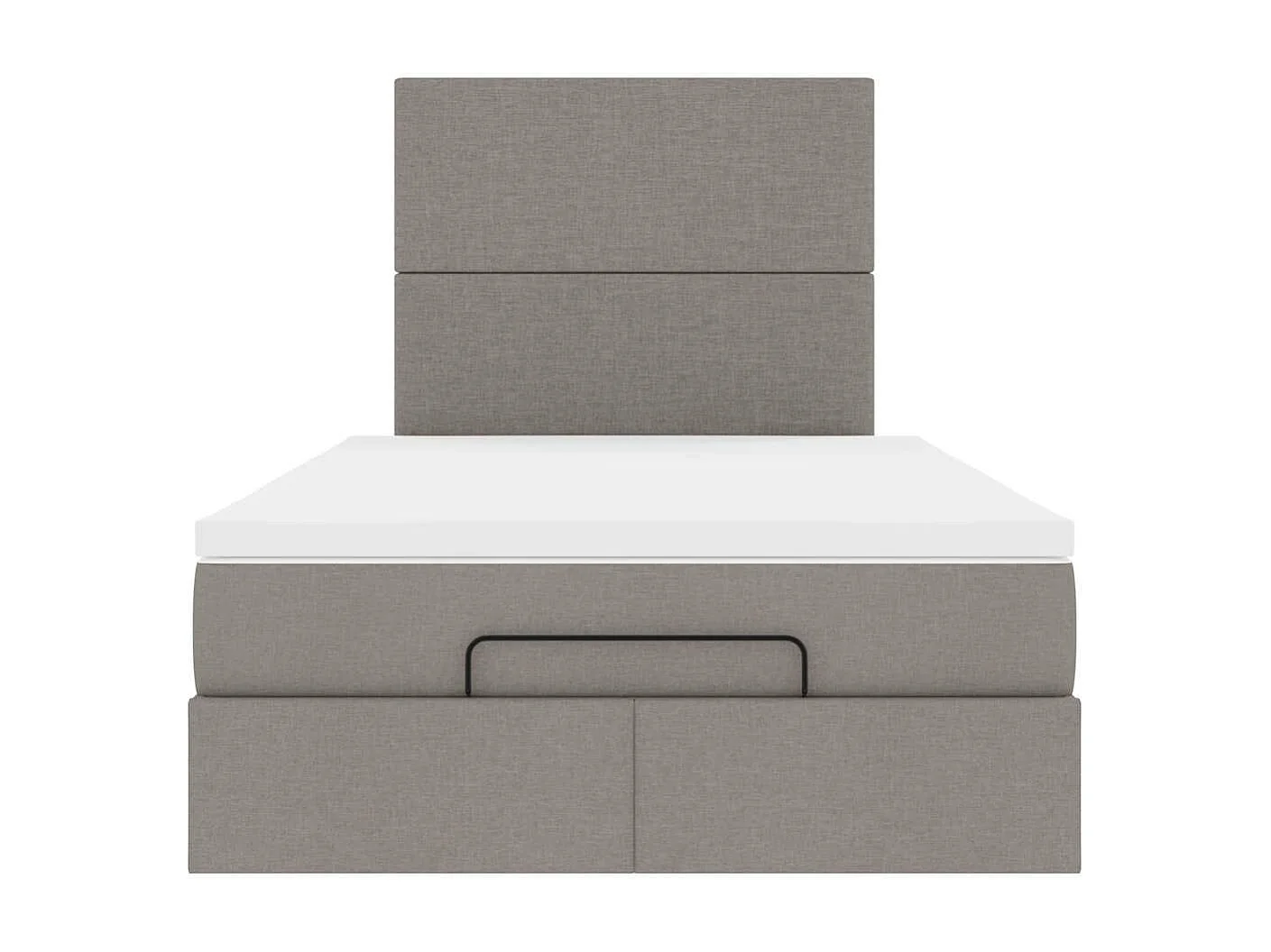 Cadre de lit ottoman avec matelas taupe 120x200 cm tissu