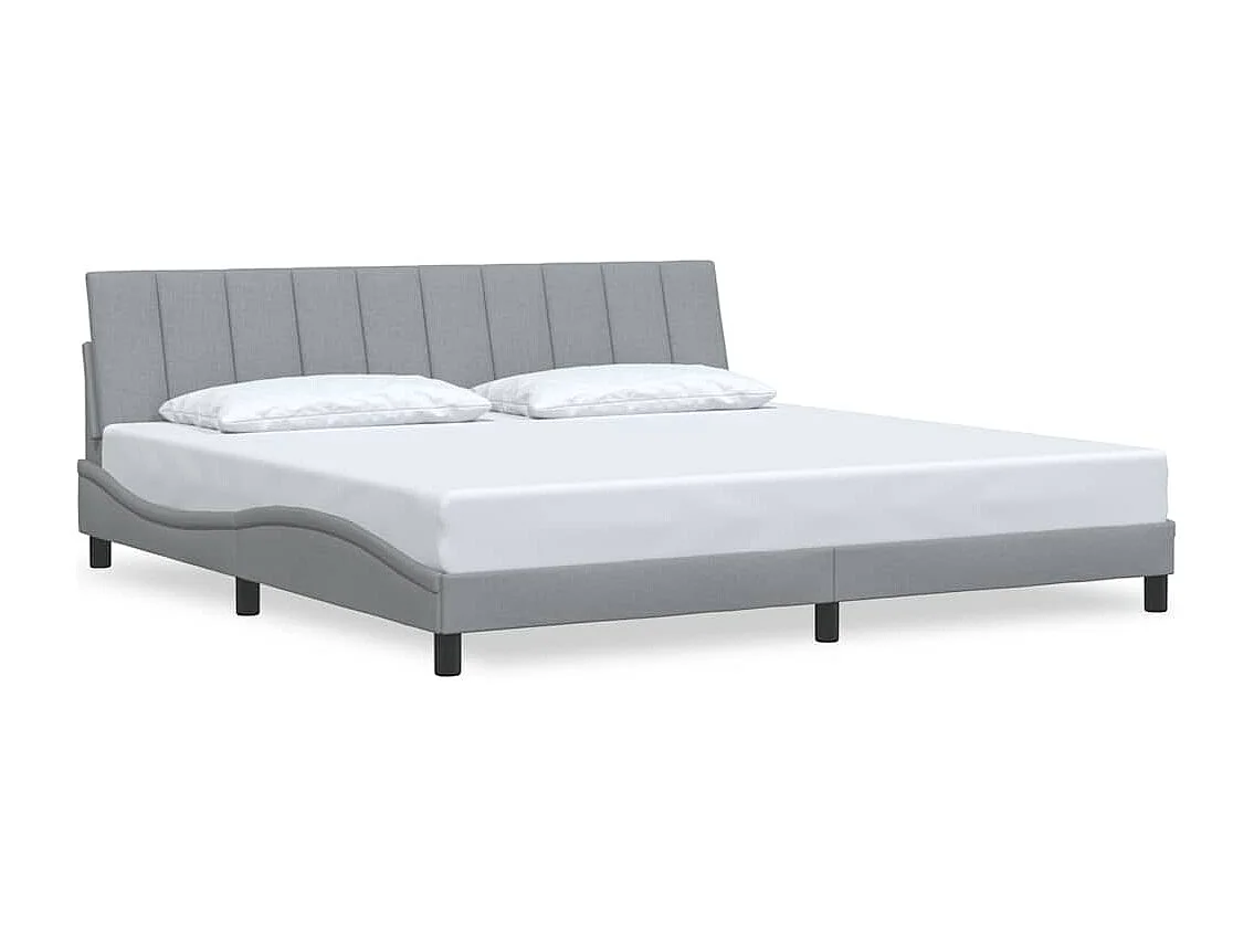 Cadre de lit sans matelas gris clair 200x200 cm tissu