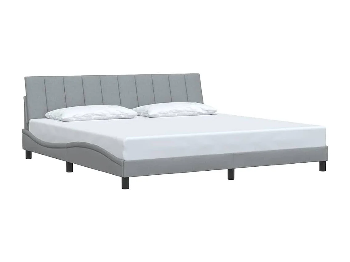 Cadre de lit sans matelas gris clair 200x200 cm tissu