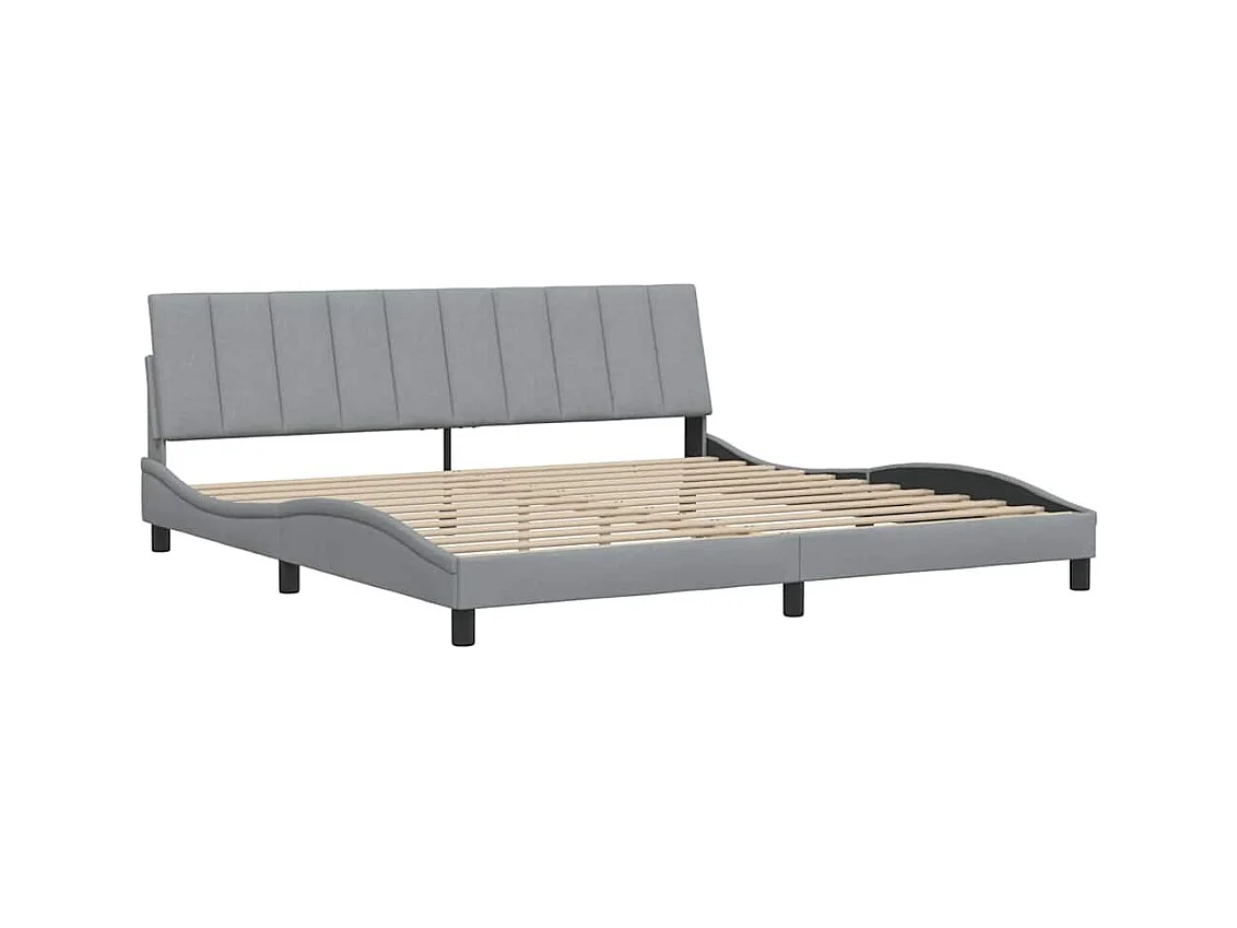 Bedframe zonder matras "Hanko" stof lichtgrijs 200x200 cm