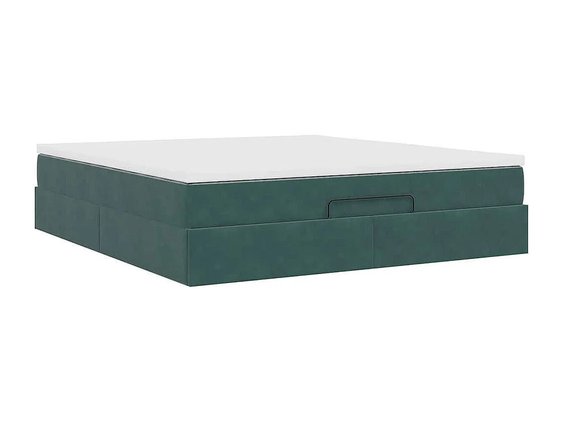 Estructura de cama otomana con colchón verde oscuro 180x200 cm