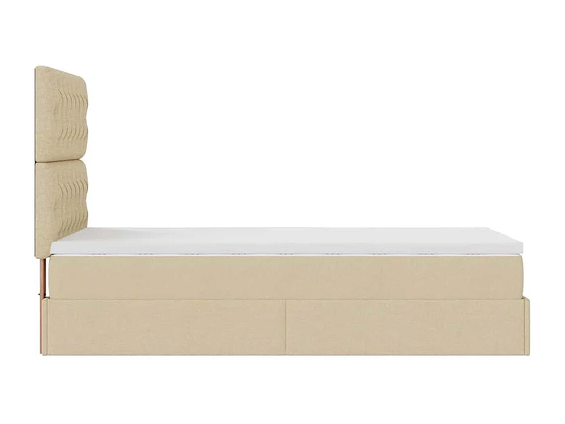 Estrutura de cama otomana com creme de colchão 90x190cm tecido
