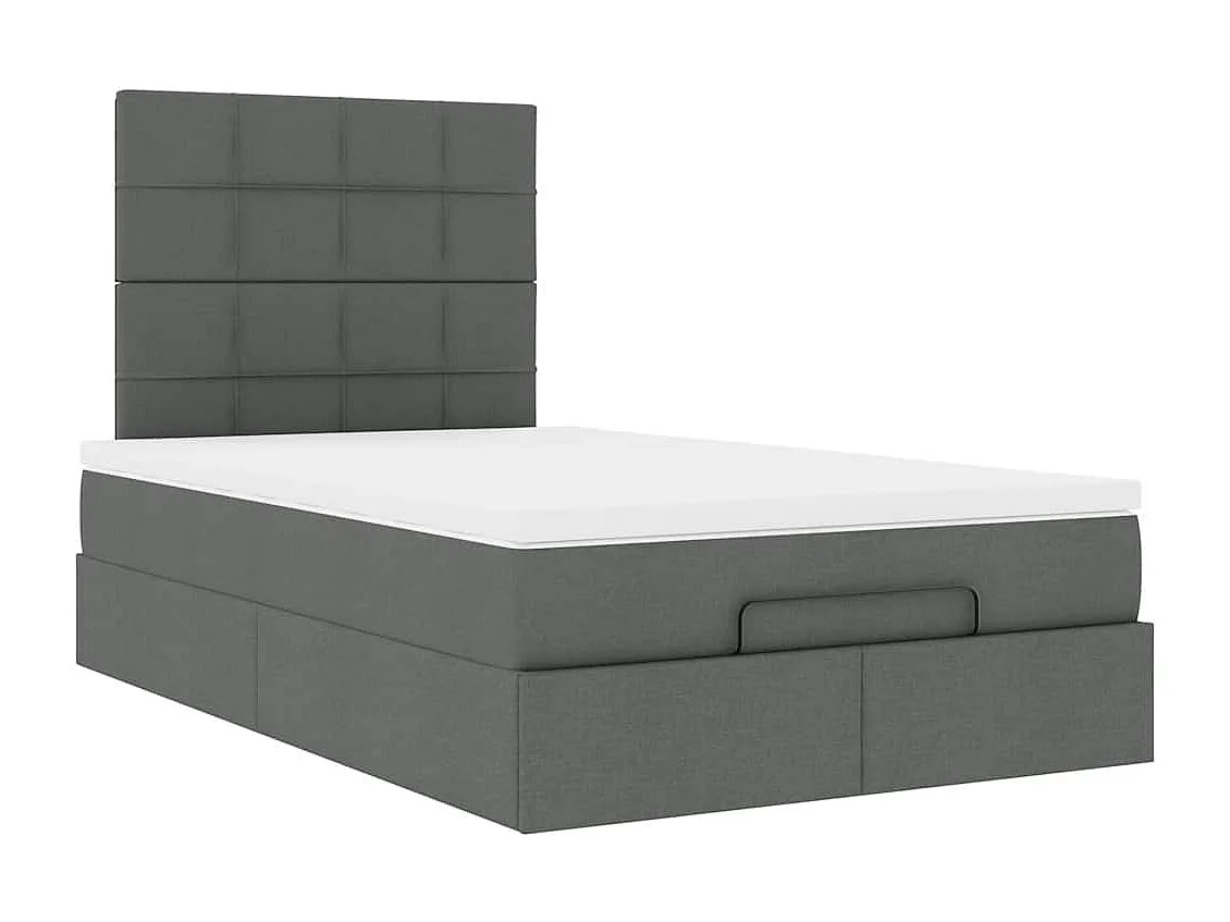 Ottoman bed met matras 120x200cm stof donkergrijs