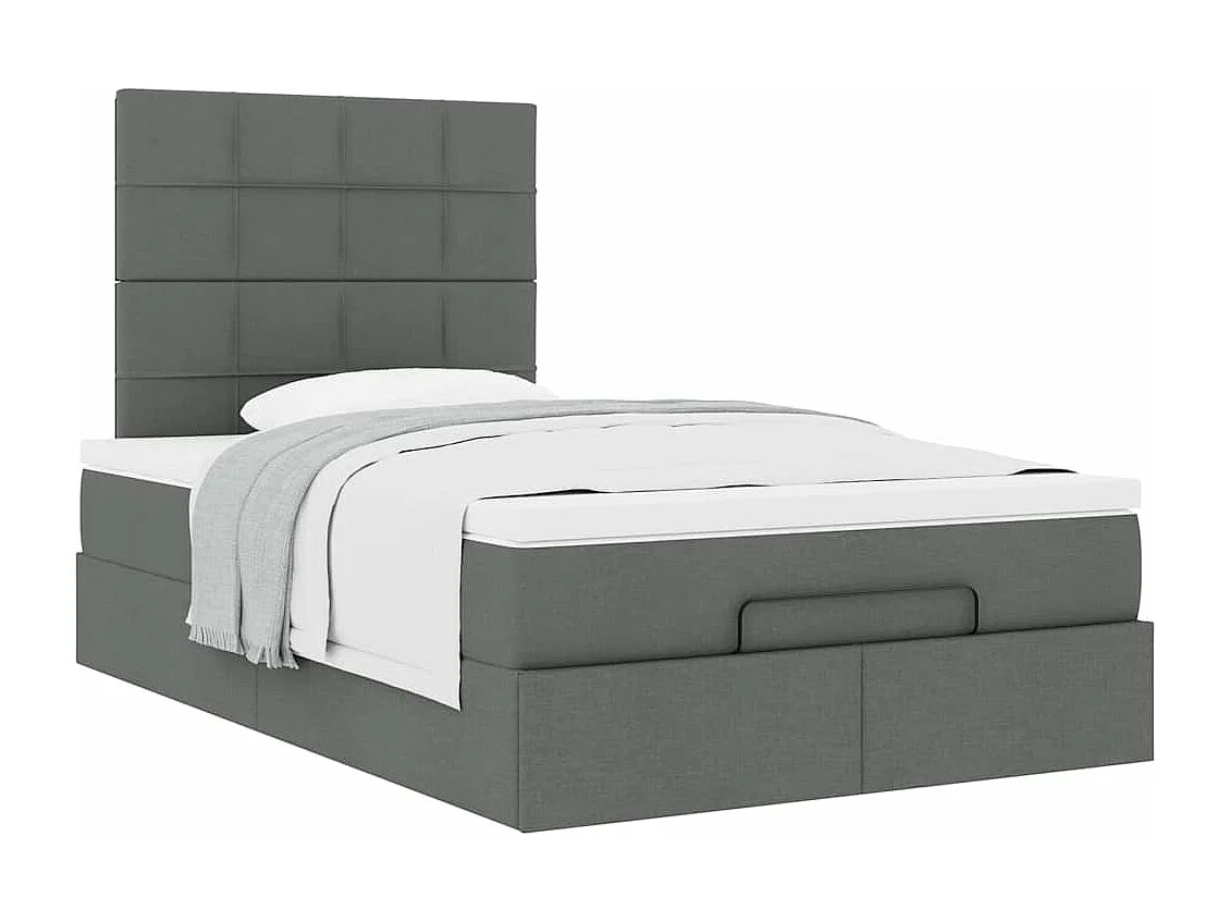 Ottoman bed met matras 120x200cm stof donkergrijs