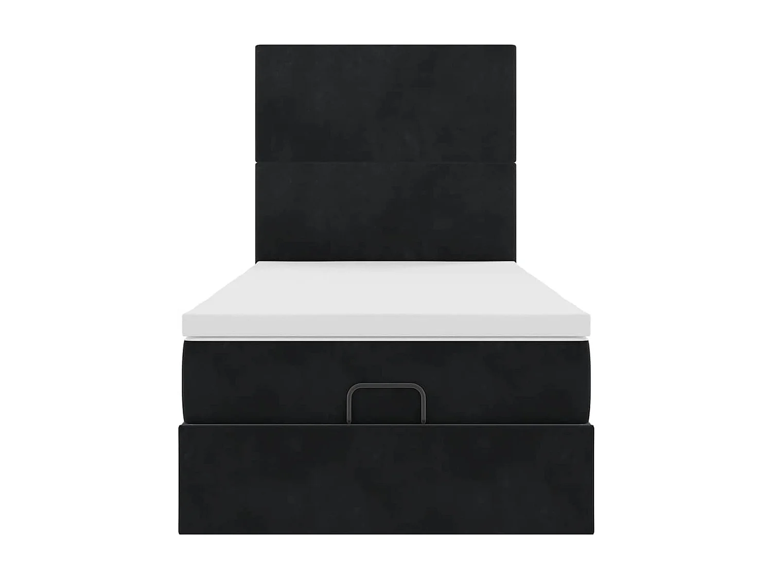 Ottoman bed met matrassen 80x200cm fluweel zwart