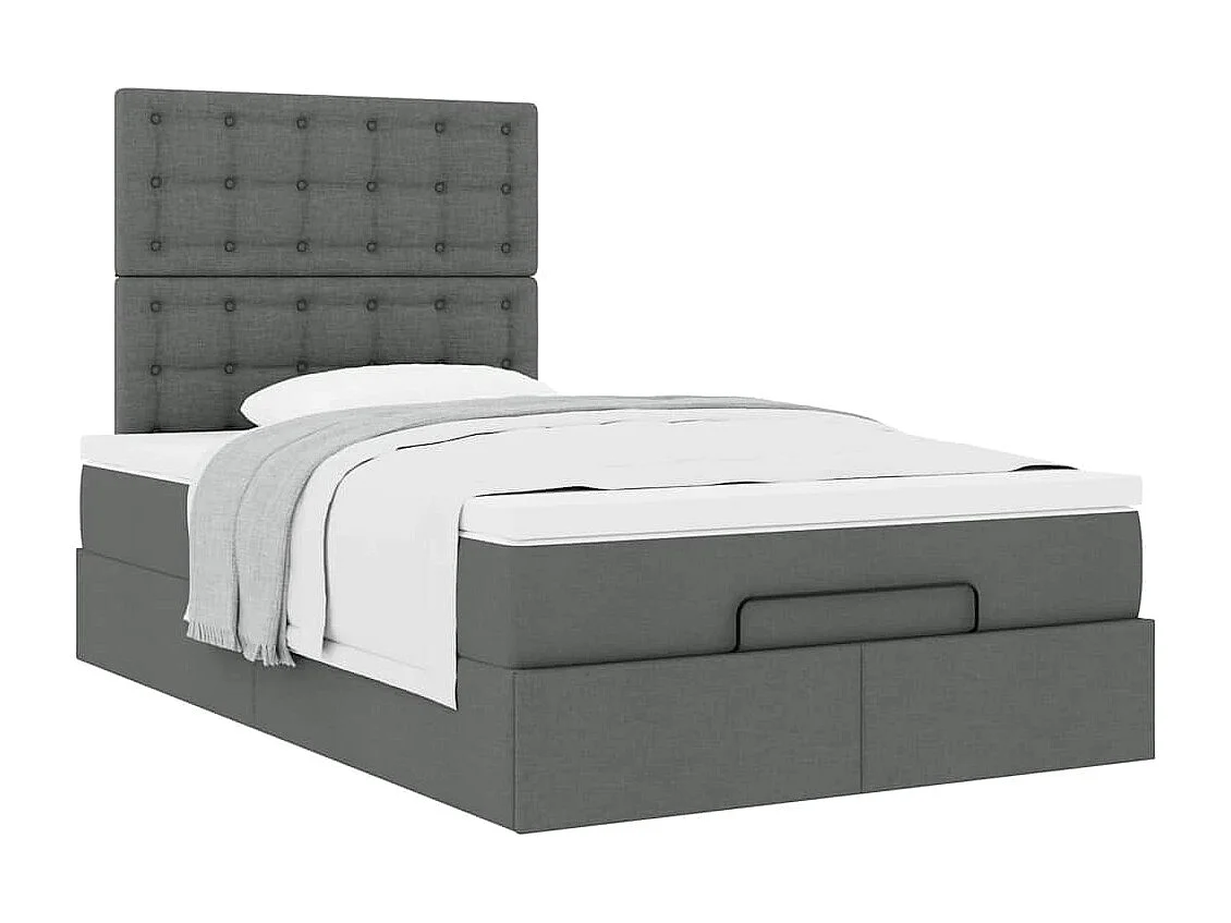 Ottoman bed met matras 120x190 cm stof donkergrijs