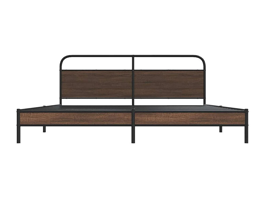 Estructura de cama sin colchón metal roble marrón 183x213 cm