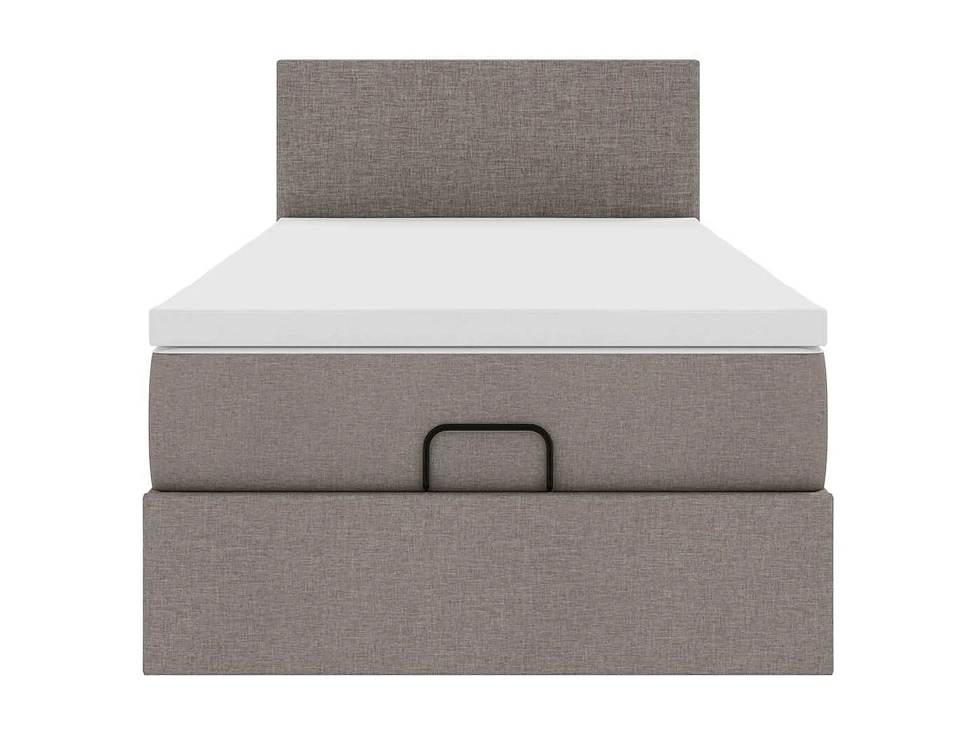 Cadre de lit ottoman avec matelas taupe 90x190 cm tissu
