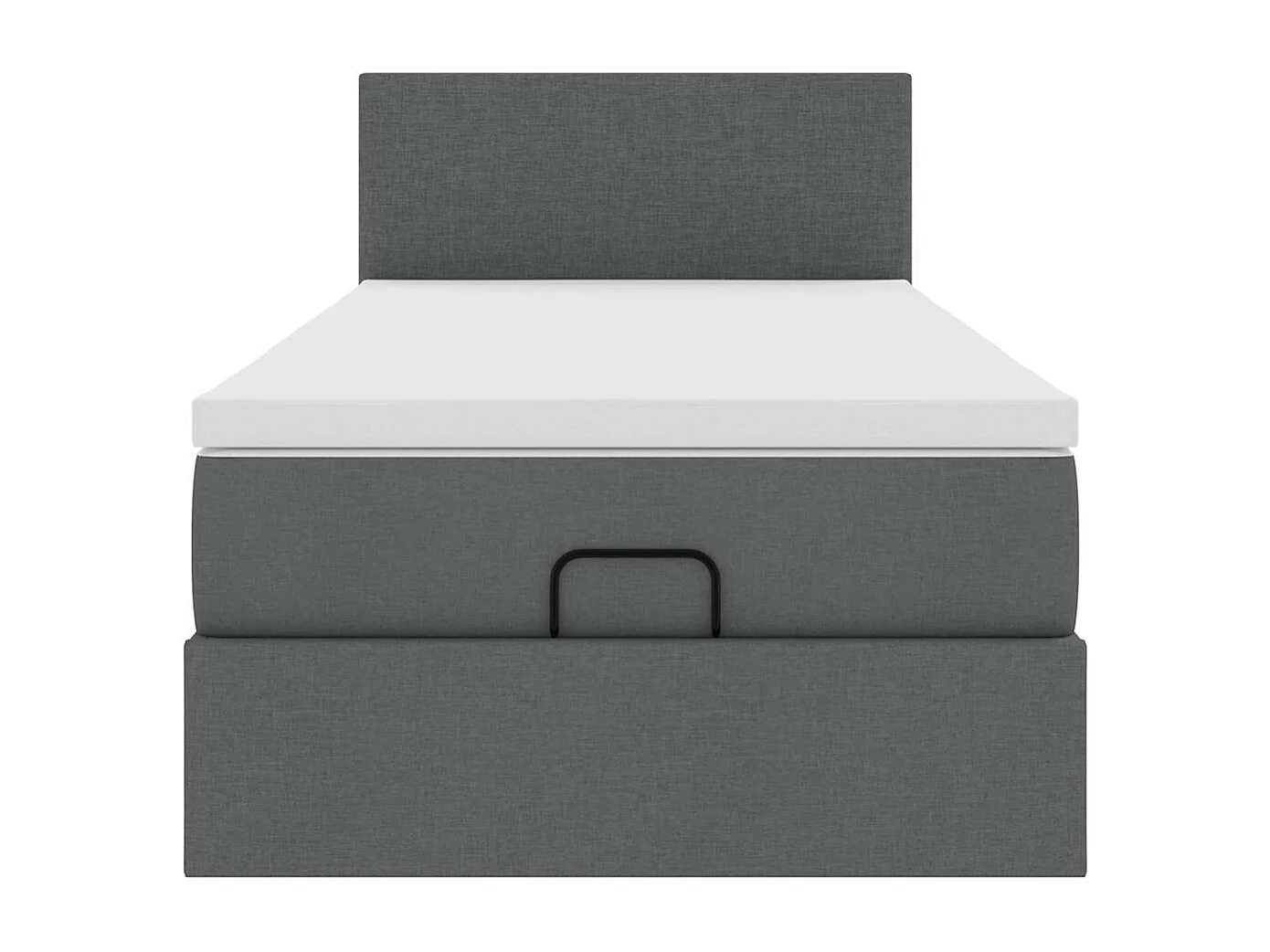 Cadre de lit ottoman avec matelas gris foncé 80x200 cm tissu