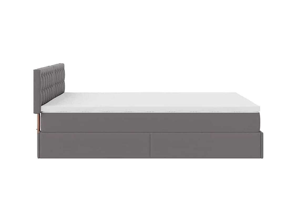 Ottoman bed met matras 140x190cm kunstleer grijs
