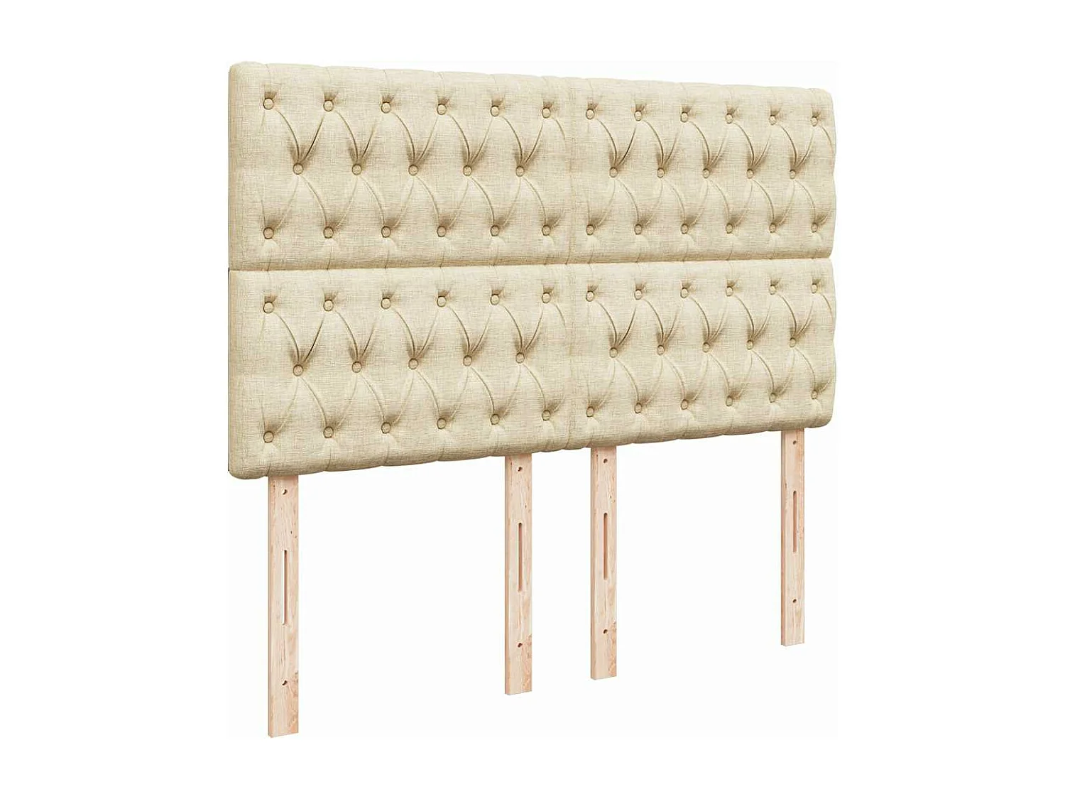 Cadre de lit ottoman avec matelas crème 140x200 cm tissu