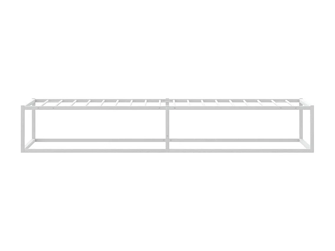 Cadre de lit sans matelas blanc 90x200 cm métal