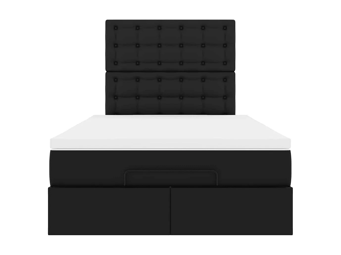 Cadre de lit ottoman avec matelas noir 120x200 cm similicuir