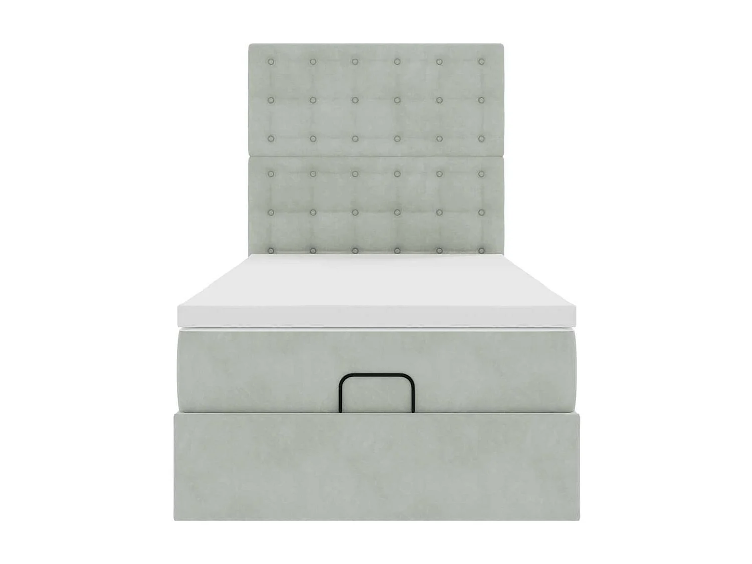 Estructura cama otomana colchones gris claro 90x190cm