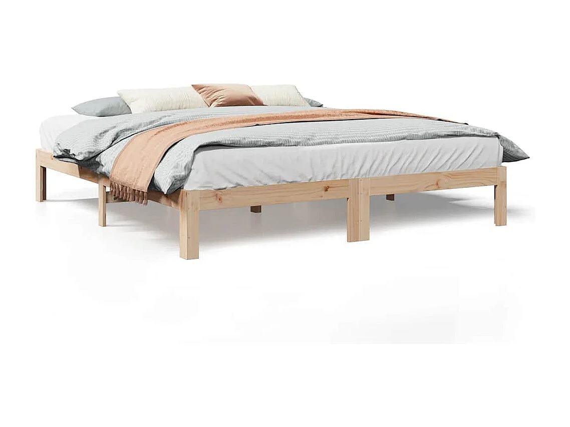 Cadre de lit sans matelas 160x200 cm bois massif de pin