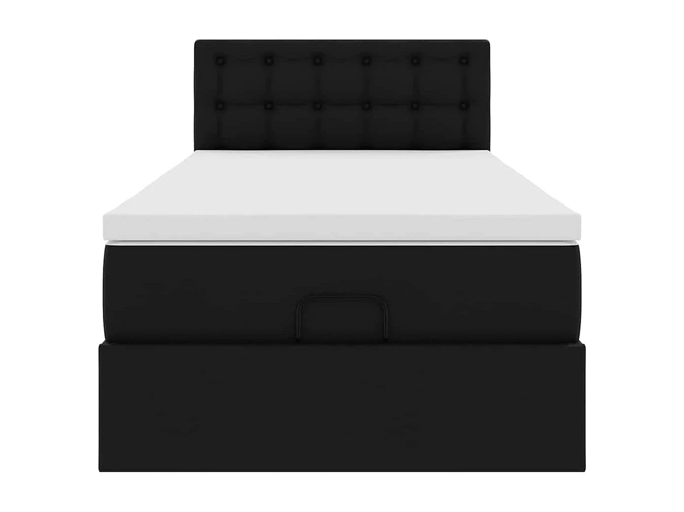 Cadre de lit ottoman avec matelas noir 90x200 cm similicuir