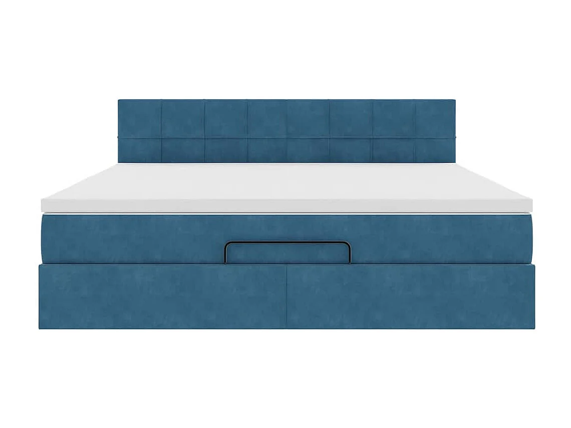 Ottoman bed met matras en LED's 180x200 cm fluweel donkerblauw