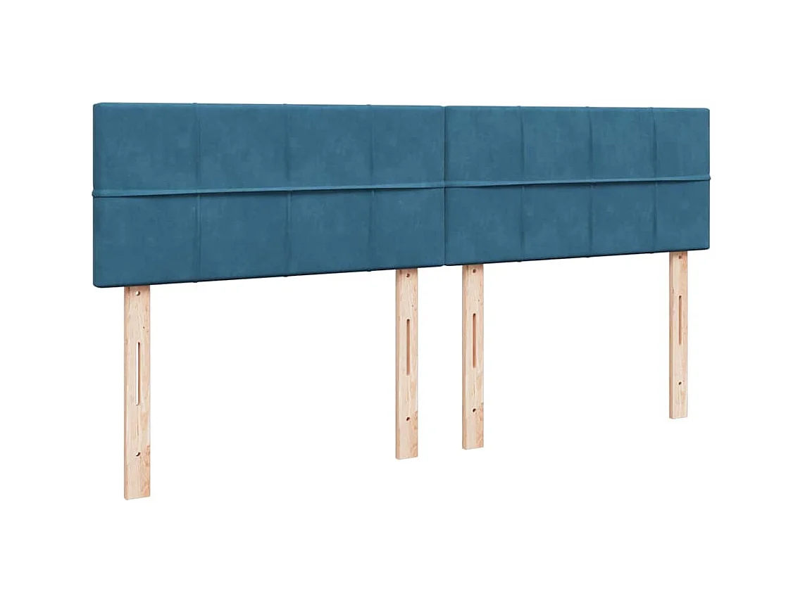 Cadre de lit ottoman avec matelas bleu foncé 180x200 cm velours