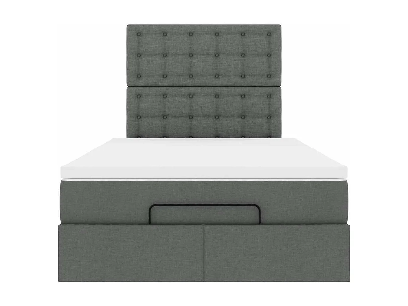 Cadre de lit ottoman avec matelas gris foncé 120x190 cm tissu