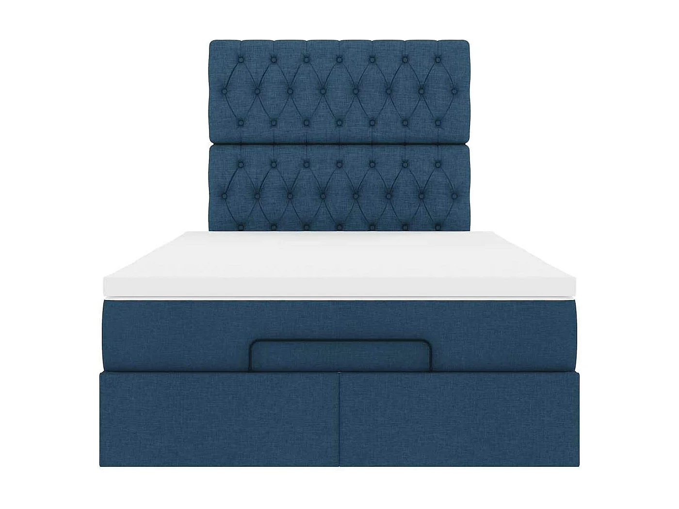 Estrutura de cama otomana com colchão 120x190 cm tecido azul