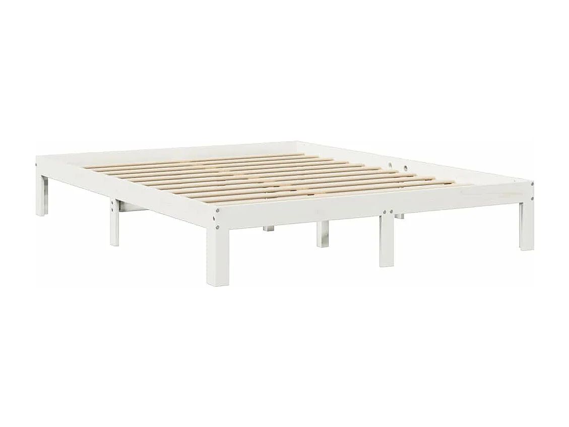 Cama com estante sem colchão 150x200 cm pinho maciço branco