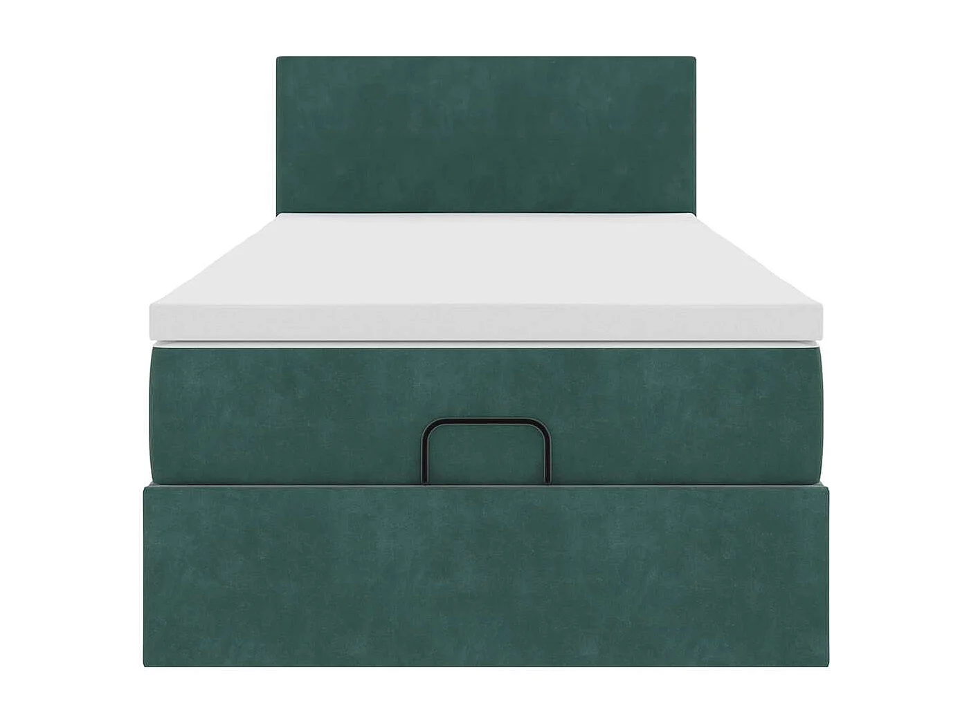 Cadre de lit ottoman avec matelas vert foncé 100x200 cm velours