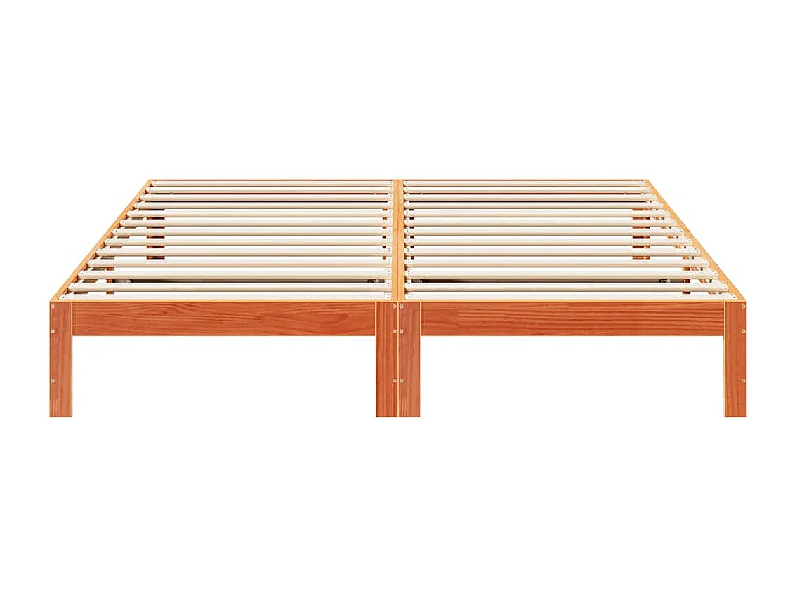 Cama sem colchão 160x200 cm madeira pinho maciço castanho-mel