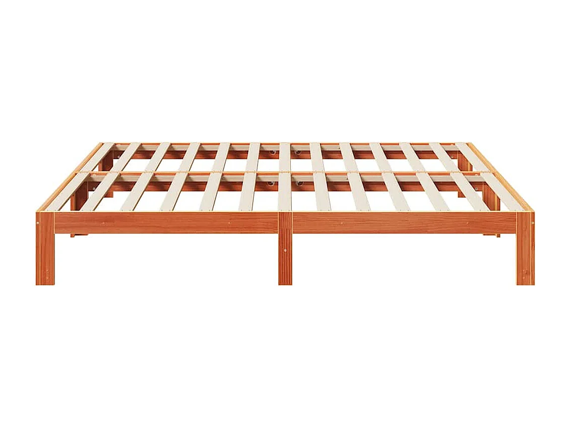 Bedframe zonder matras massief grenenhout wasbruin 160x200 cm