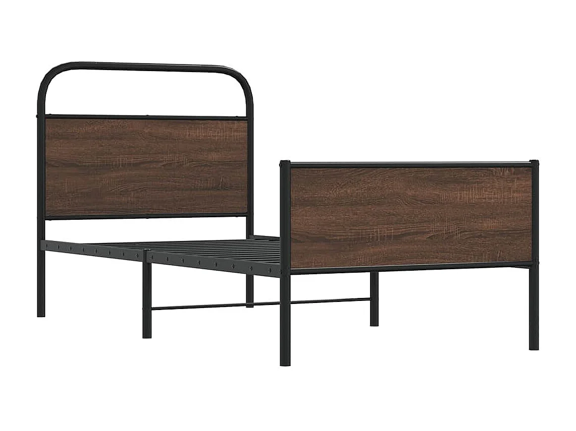 Estructura de cama sin colchón 90x200 cm madera marrón roble