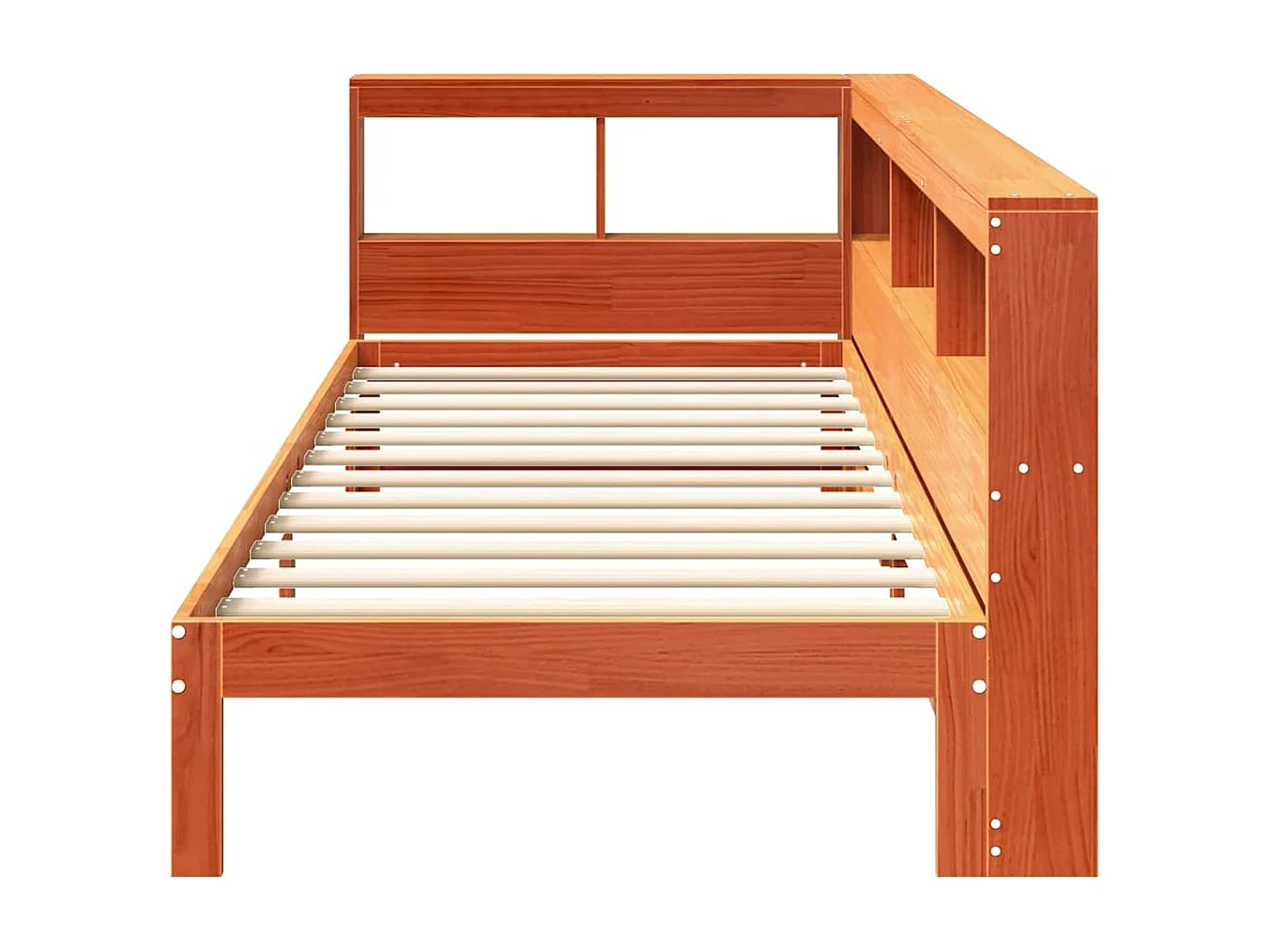 Lit bibliothèque sans matelas cire marron 100x200 cm pin massif
