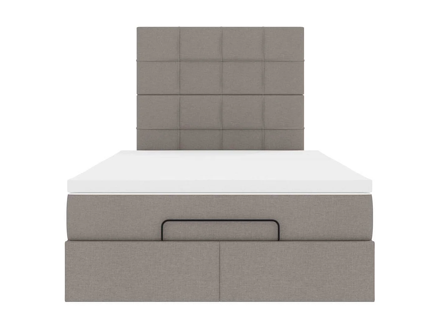 Cadre de lit ottoman avec matelas taupe 120x200 cm tissu