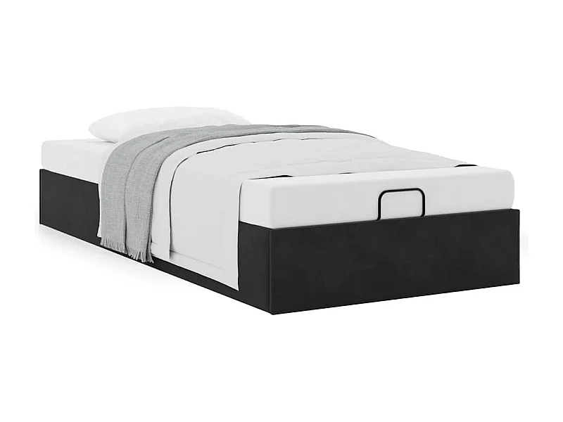 Cadre de lit ottoman sans matelas noir 80x200 cm velours