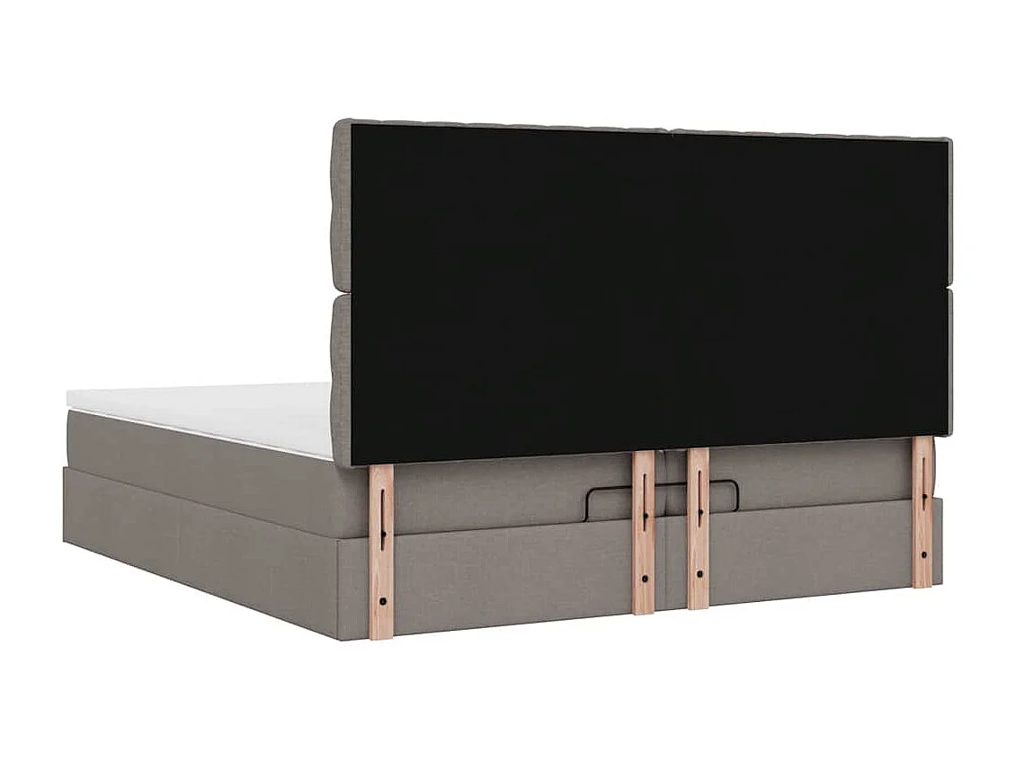 Cadre de lit ottoman avec matelas taupe 200x200cm tissu