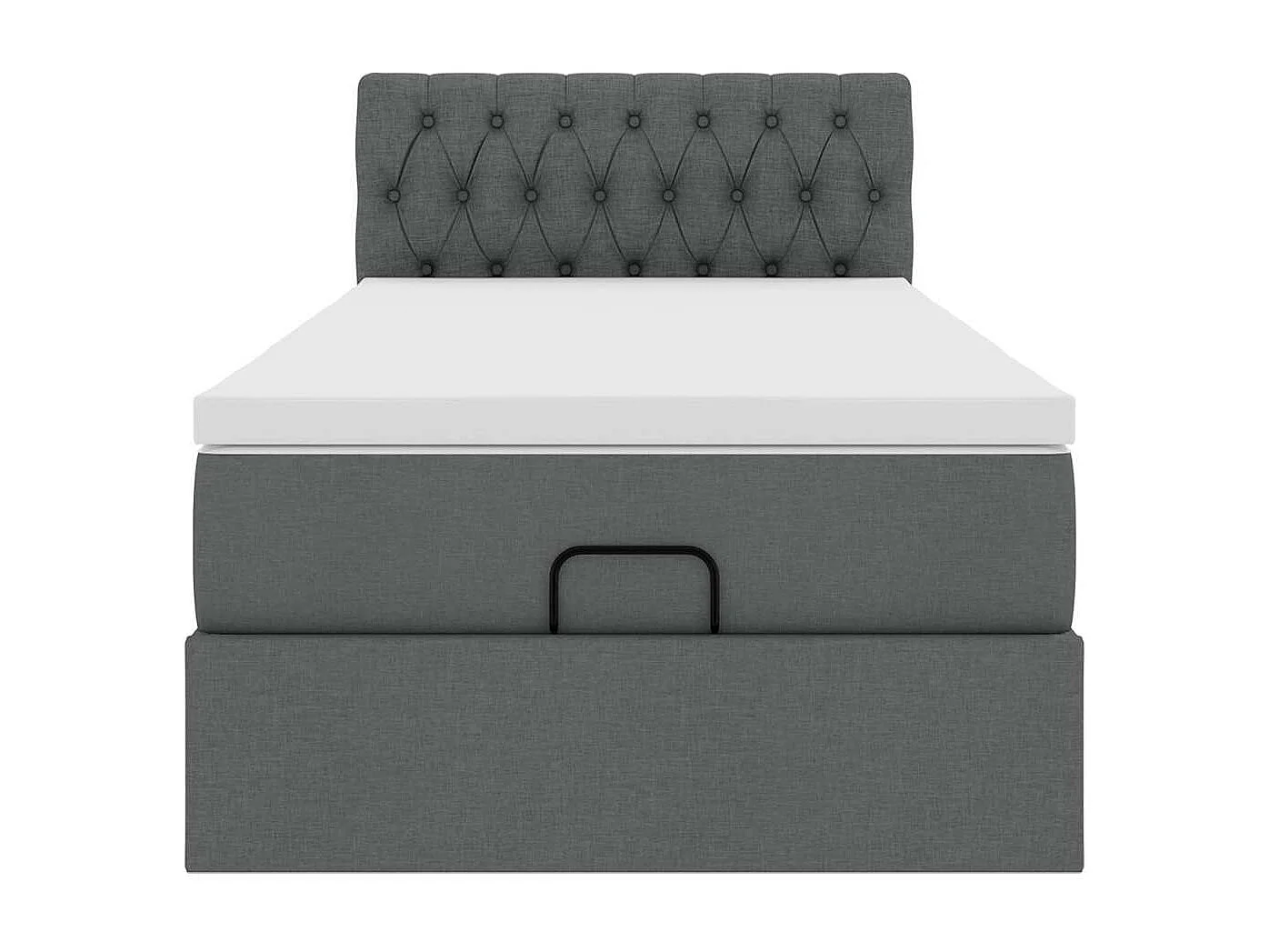 Cadre de lit ottoman avec matelas gris foncé 80x200 cm tissu