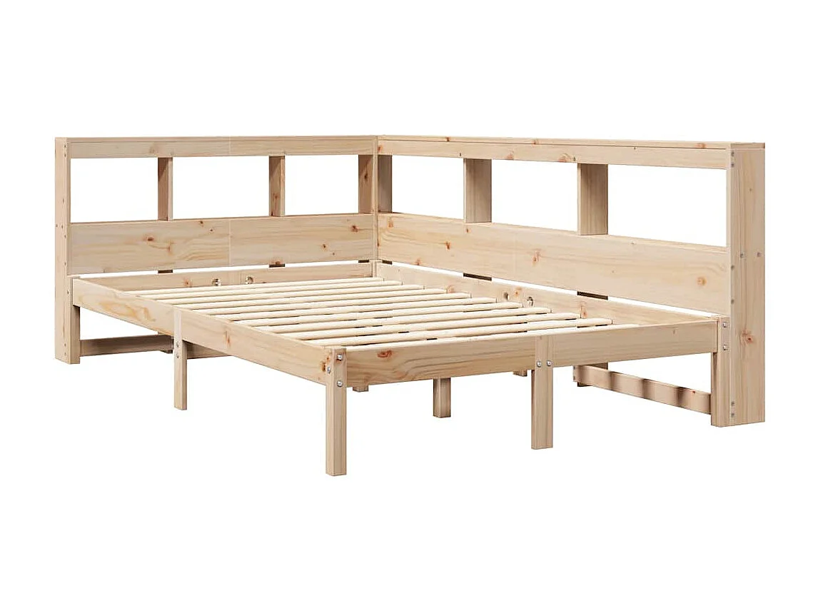 Lit bibliothèque sans matelas 120x190 cm bois de pin massif