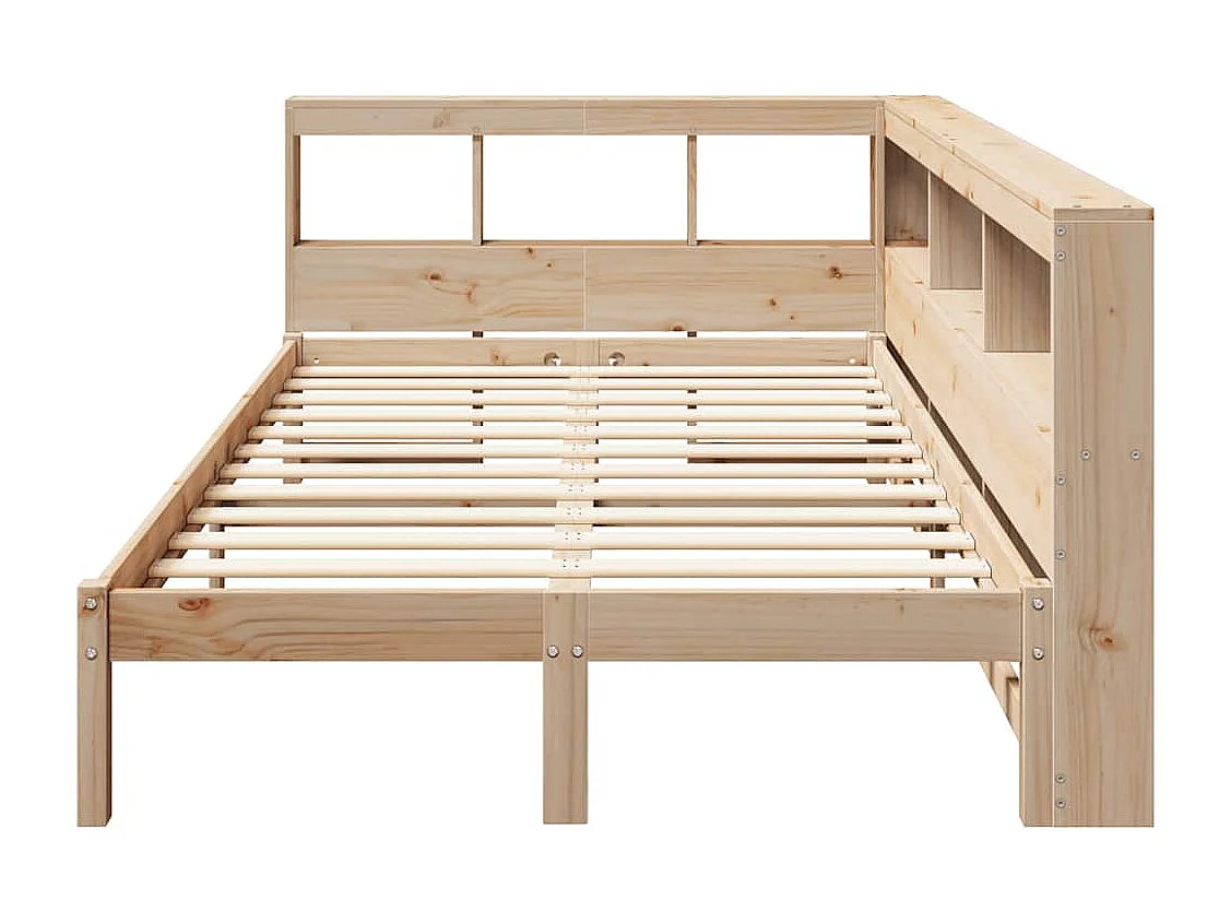 Lit bibliothèque sans matelas 120x190 cm bois de pin massif