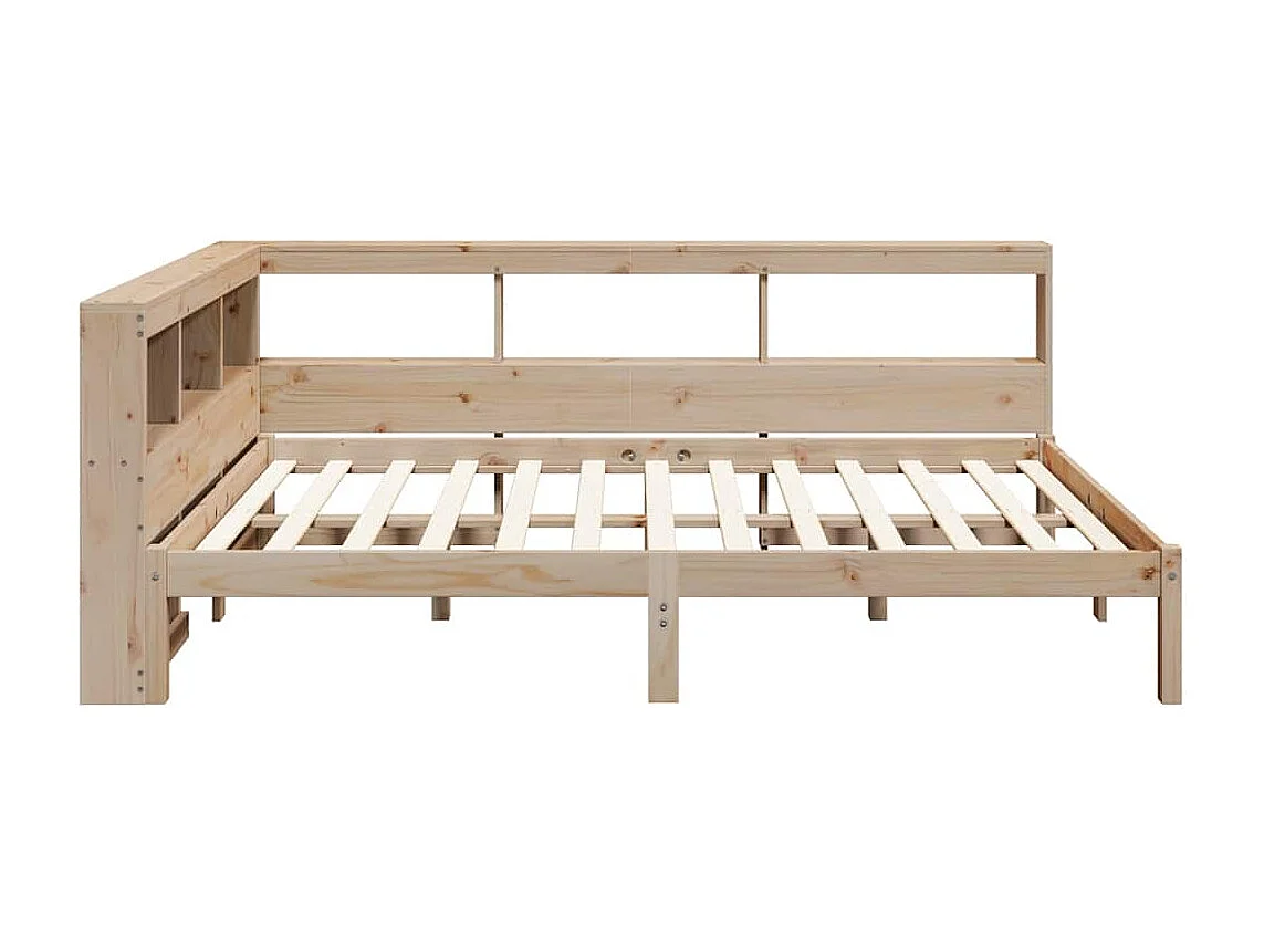 Lit bibliothèque sans matelas 120x190 cm bois de pin massif