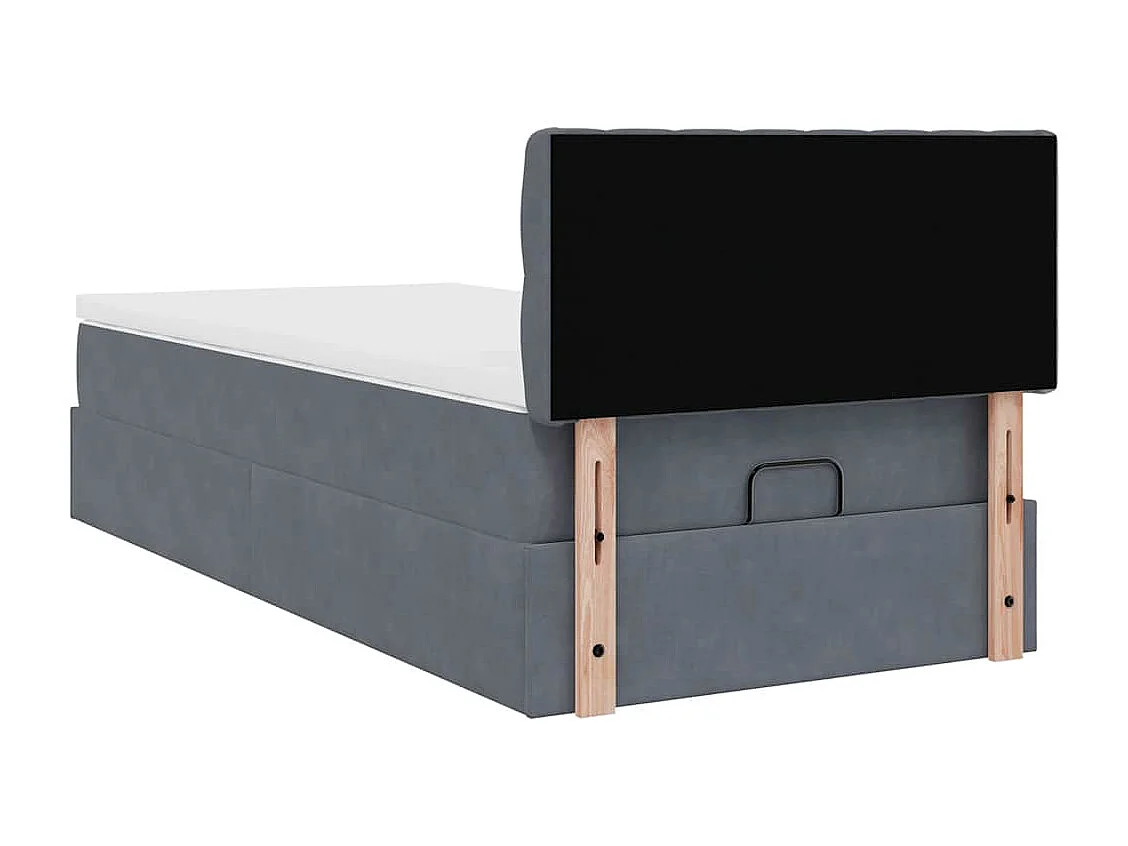 Ottoman bed met matras en LED's 100x200 cm fluweel donkergrijs