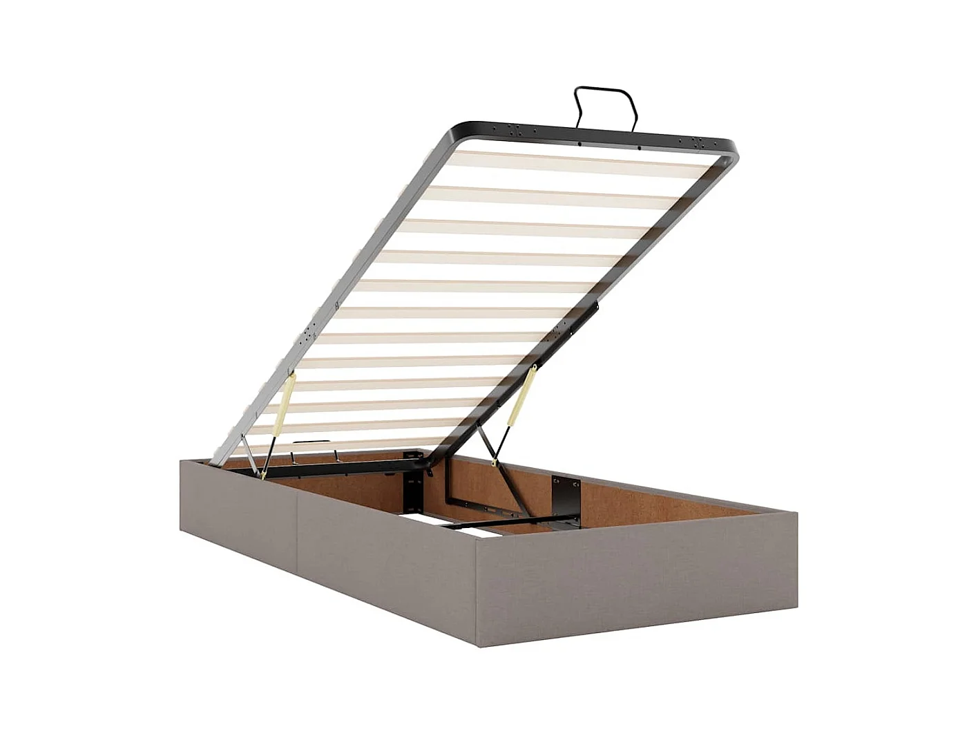 Cadre de lit ottoman avec matelas taupe 200x200cm tissu