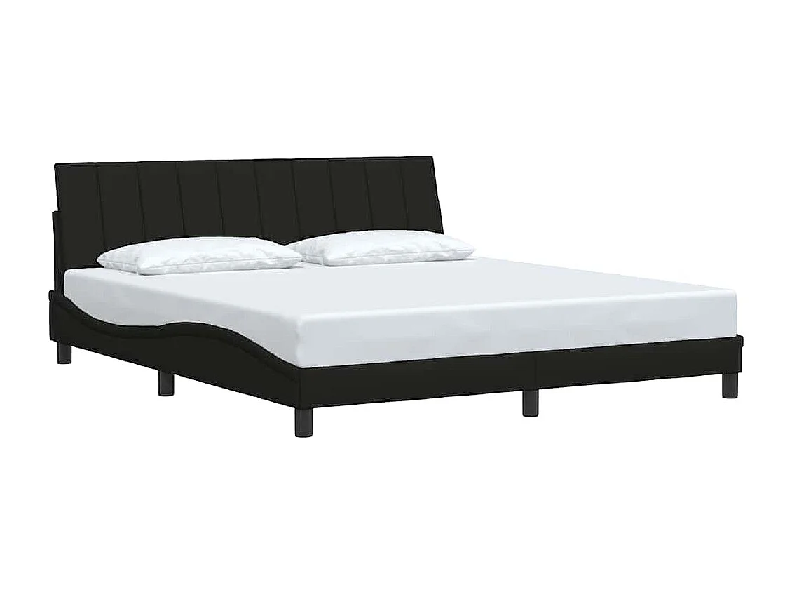 Cadre de lit sans matelas noir 180x200 cm tissu