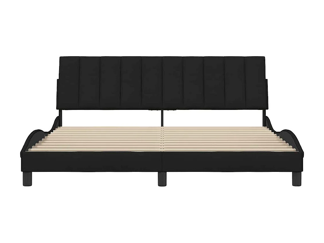 Cadre de lit sans matelas noir 180x200 cm tissu