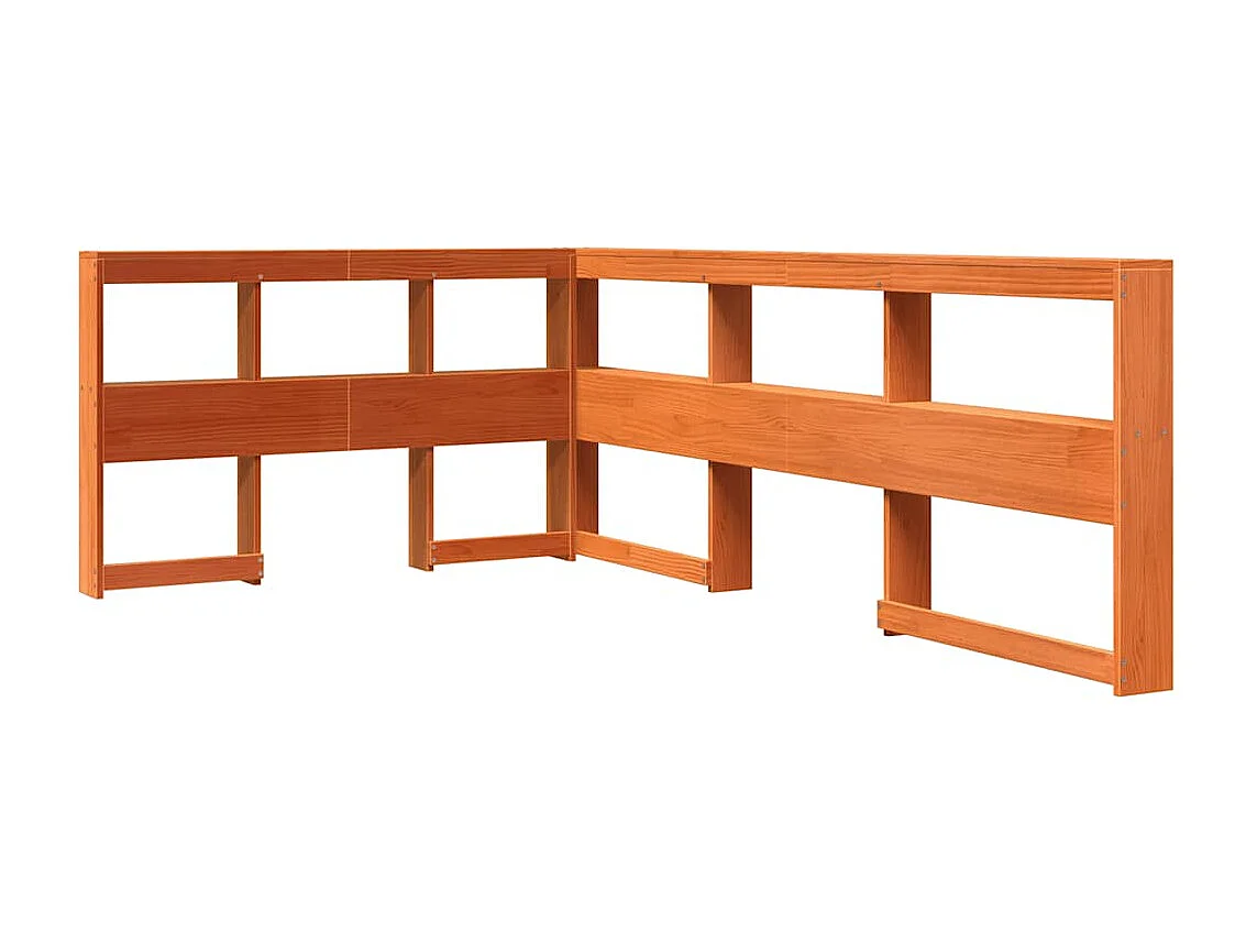 Lit bibliothèque sans matelas cire marron 120x200 cm pin massif