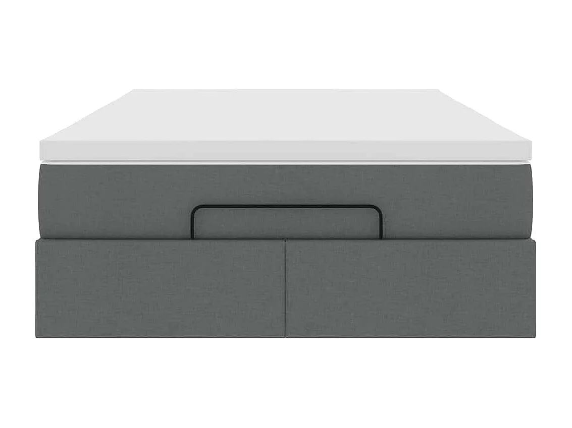 Cadre de lit ottoman avec matelas gris foncé 120x200cm tissu
