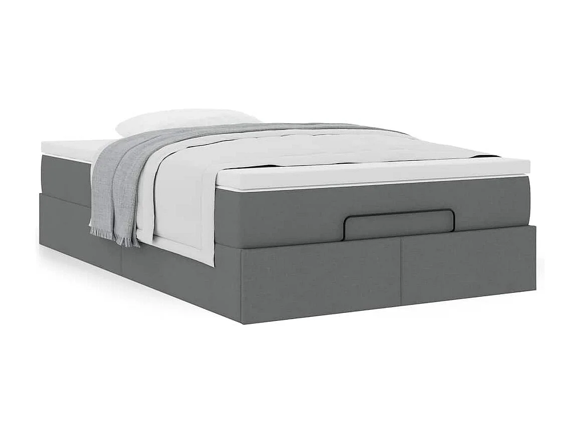 Ottoman bed met matras 120x200cm stof donkergrijs