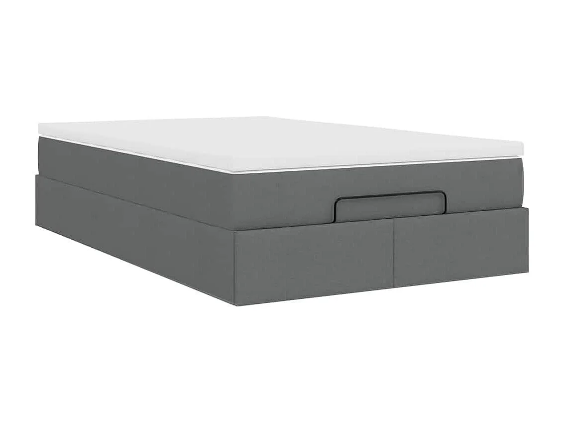 Ottoman bed met matras 120x200cm stof donkergrijs