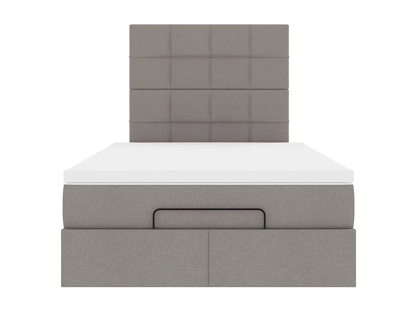 Cadre de lit ottoman avec matelas taupe 120x190 cm tissu