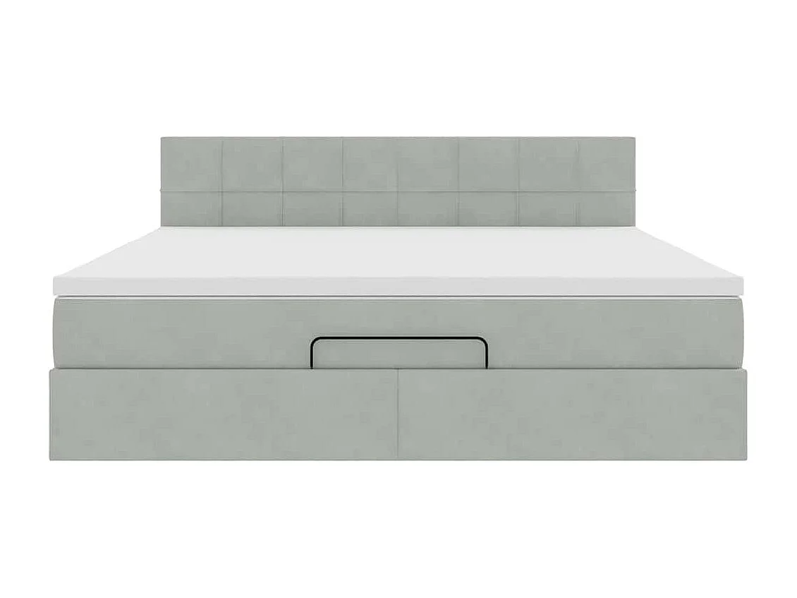 Ottoman bed met matras en LED's 180x200cm fluweel lichtgrijs